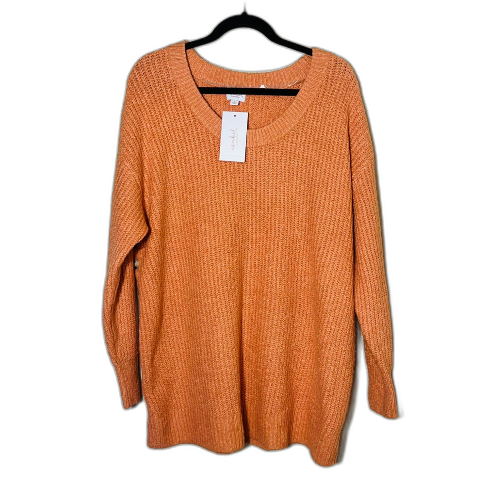 NWT Isabel Maternity Peach Cable Sweater Large